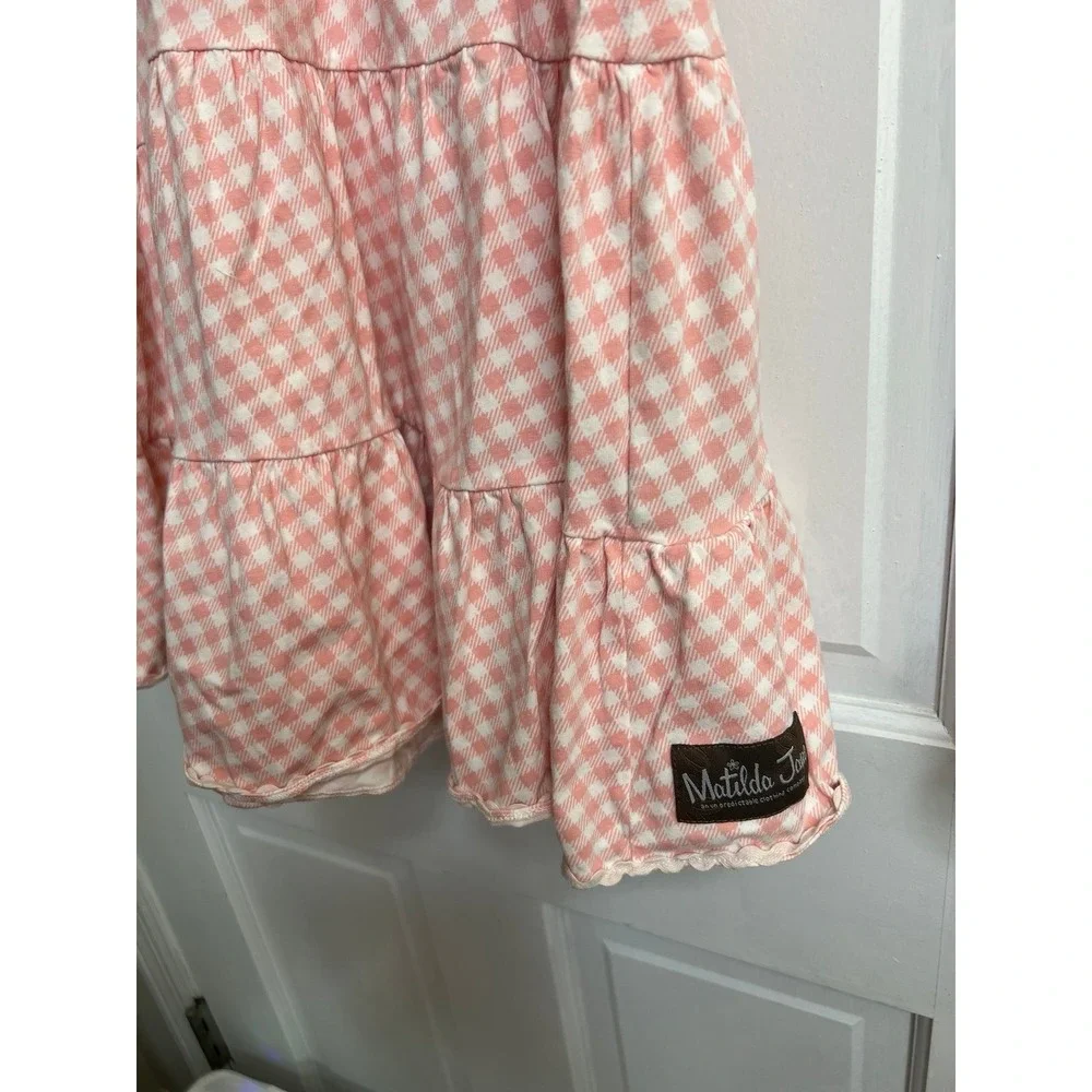 Matilda jane lap dress pink plaid Serendipity Collection VGUC 6‎